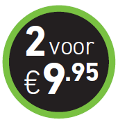 Prijs sticker '2 voor €9,95' - Ø30mm - Zwart - Van Erkel Winkelmaterialen