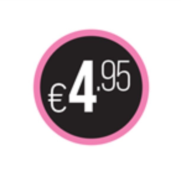 Prijs sticker '€4,95' - Ø30mm - Van Erkel Winkelmaterialen