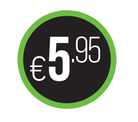 Prijs sticker '€5,95' - Ø30mm - Van Erkel Winkelmaterialen