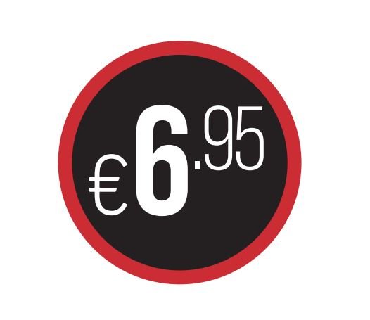 Prijs sticker '€6,95' - Ø30mm - Van Erkel Winkelmaterialen