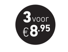 Prijs stickers '3 voor €8,95' - Ø30mm - Van Erkel Winkelmaterialen