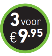 Prijs stickers '3 voor €9,95' - Ø30mm - Zwart - Van Erkel Winkelmaterialen