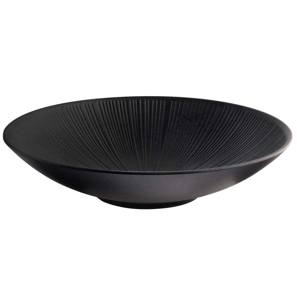 Ronde schaal 'Nero' - Ø350x80mm - Zwart - Van Erkel Winkelmaterialen