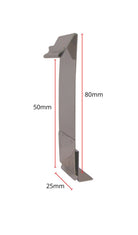 RVS klem gebaksplaat hoog - 80mm - Zilver - Van Erkel Winkelmaterialen