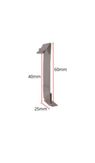 RVS klem gebaksplaat hoog - 60mm - Zilver - Van Erkel Winkelmaterialen
