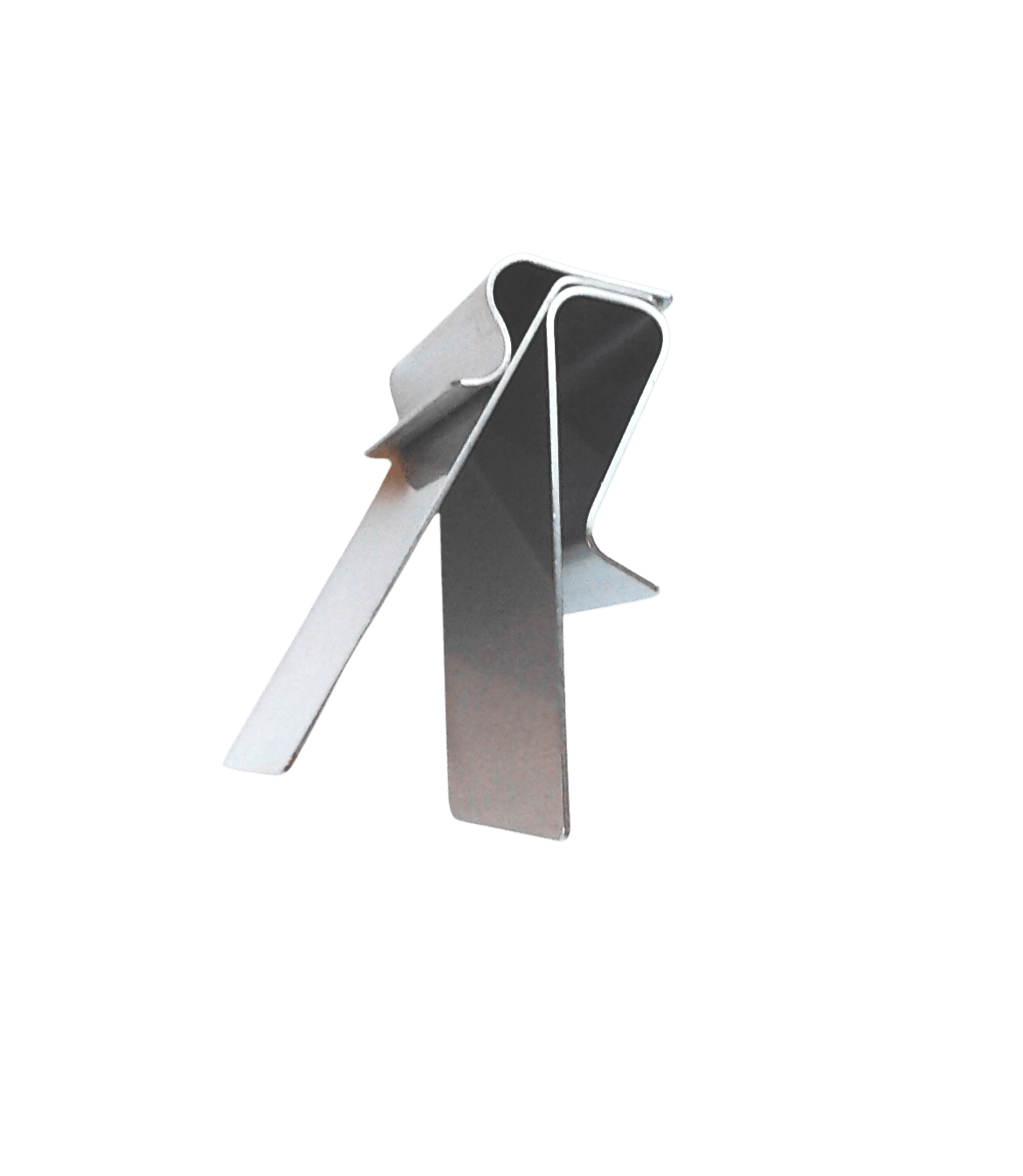 RVS klem rand verticaal (kaart schuin hangend) - 2mm - Zilver - Van Erkel Winkelmaterialen