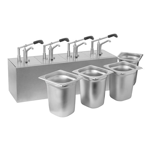 Sausbar (4x3,1L) - 665x215x370mm - Zilver - Van Erkel Winkelmaterialen