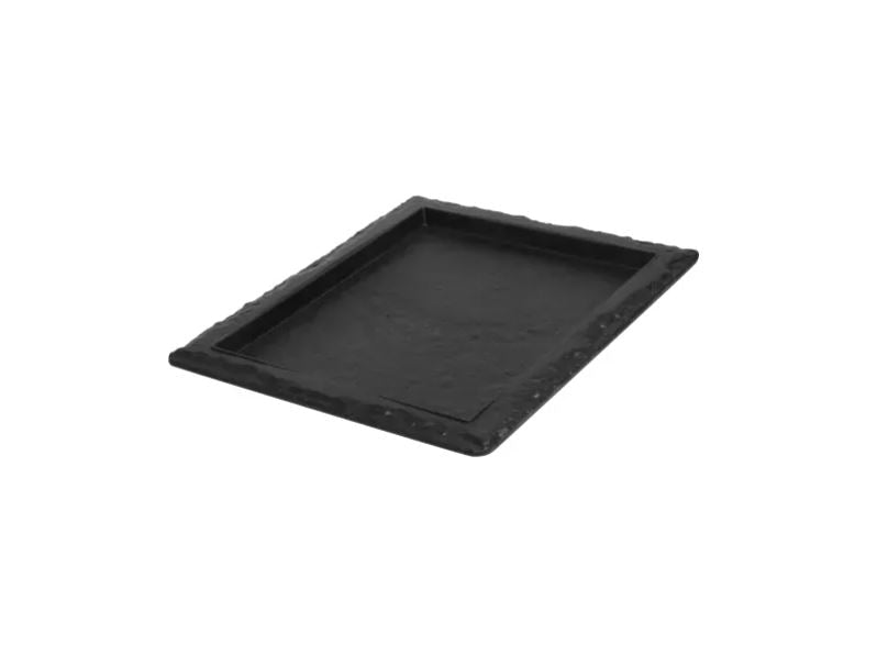 Schaal Leisteenlook (10st) - 325x265x30mm (GN1/2) - Zwart - Van Erkel Winkelmaterialen