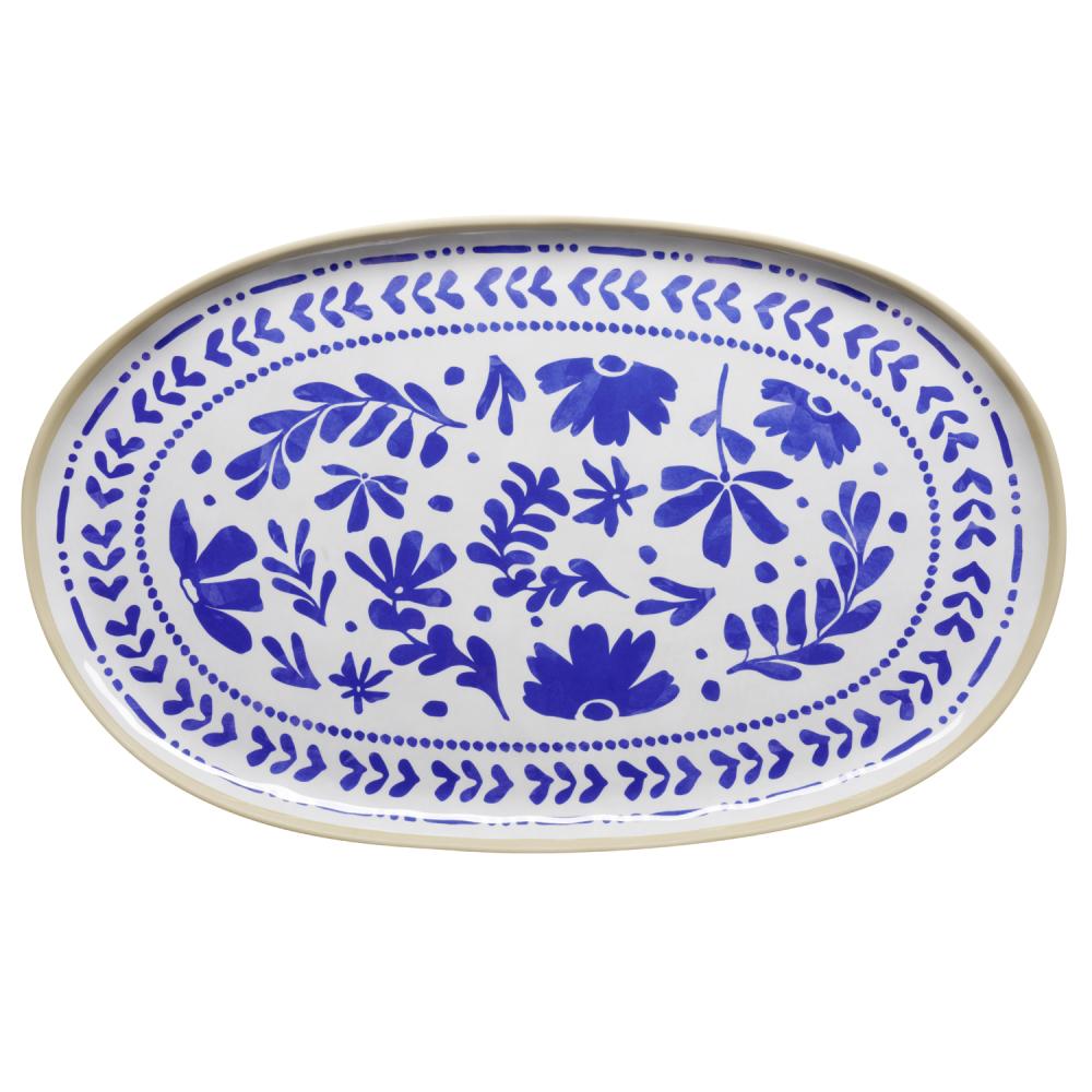 Schaal ovaal 'Floryn' - 325x265x25mm (GN1/2) - Blauw - Van Erkel Winkelmaterialen