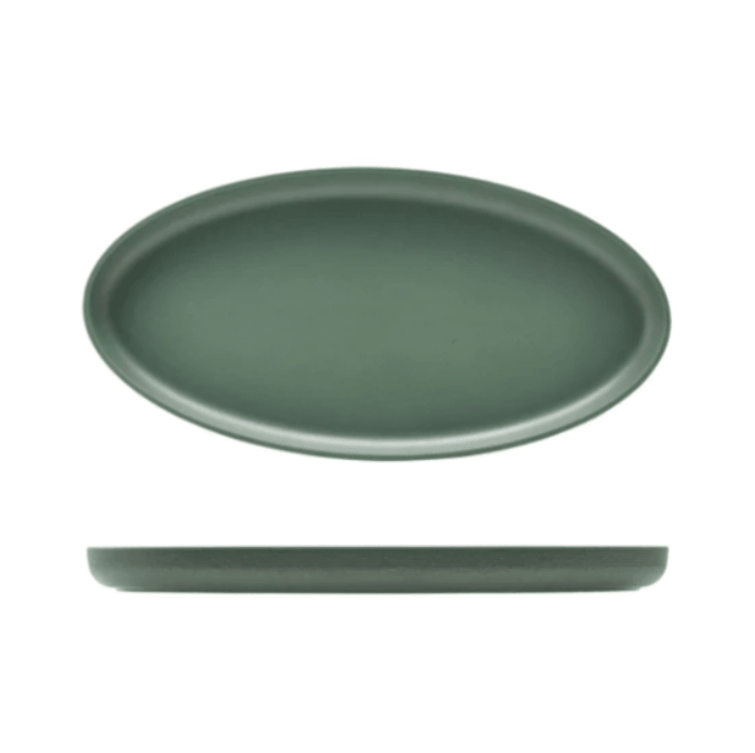 Schaal ovaal 'Genware' - 470x238x35mm - Groen - Van Erkel Winkelmaterialen