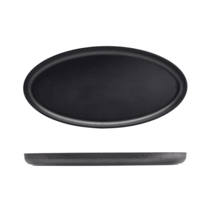 Schaal ovaal 'Genware' - 470x238x35mm - Zwart - Van Erkel Winkelmaterialen