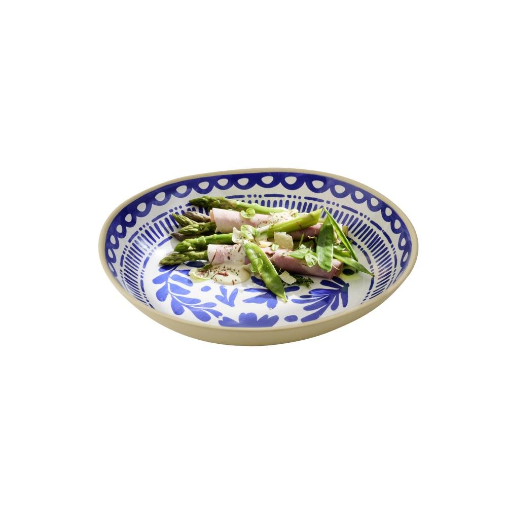 Schaal rond 'Floryn' - Ø330x60mm - Blauw - Van Erkel Winkelmaterialen