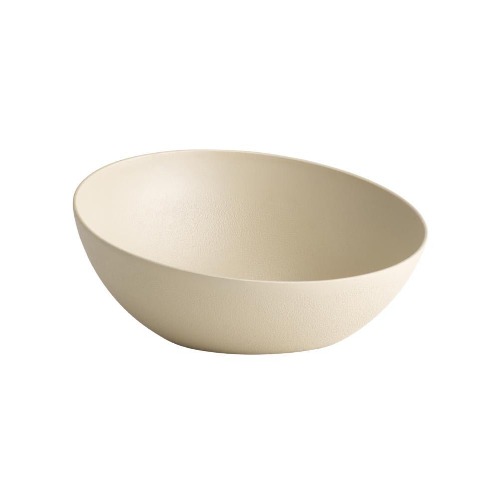Schaal schuin 'Frostfire' - Ø325mm - Beige - Van Erkel Winkelmaterialen
