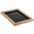 Schaal Tura zwart/houtlook - 280x210x21mm - Zwart - Van Erkel Winkelmaterialen
