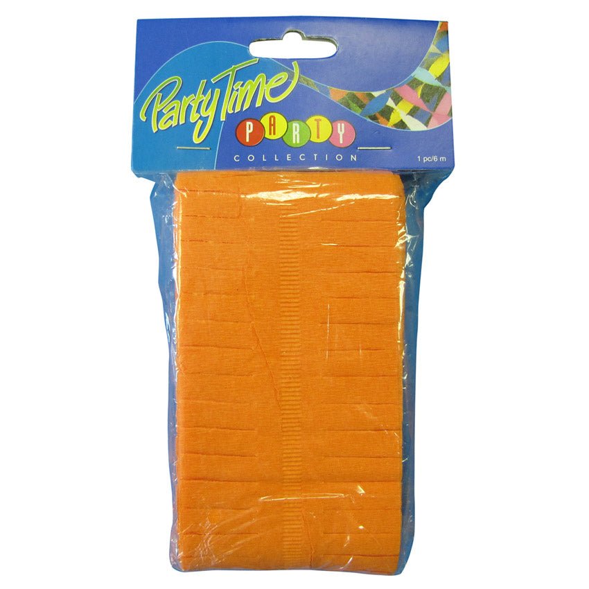 Slinger van crêpepapier (6m) - 6m - Oranje - Van Erkel Winkelmaterialen