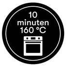 Sticker '10 minuten 160 graden' - Ø30mm - Van Erkel Winkelmaterialen