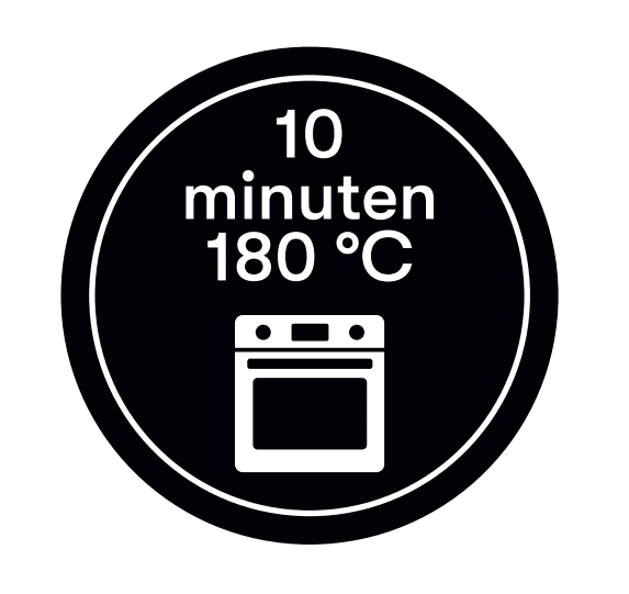 Sticker '10 minuten 180 graden' - Ø30mm - Zwart - Van Erkel Winkelmaterialen