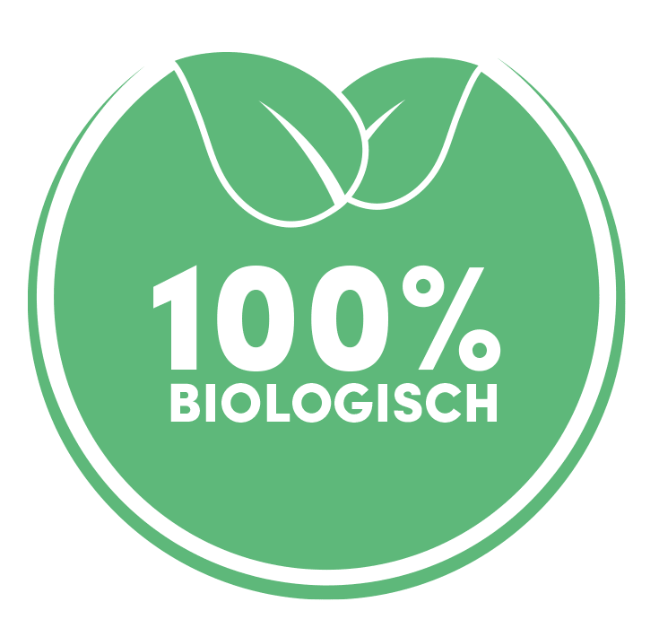 Sticker '100% biologisch' - Ø28mm - Groen - Van Erkel Winkelmaterialen