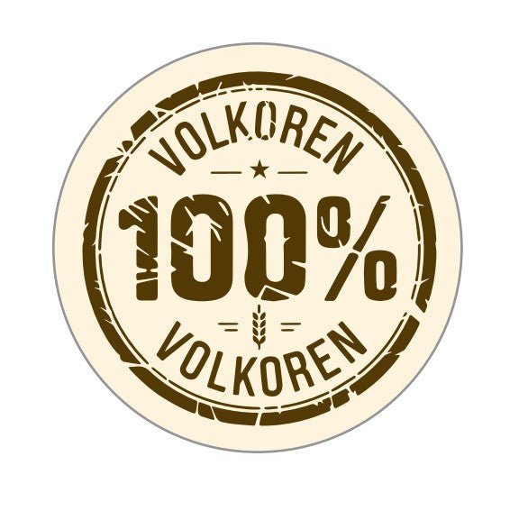 Sticker '100% Volkoren' - Ø30mm - Van Erkel Winkelmaterialen