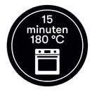 Sticker '15 minuten 180 graden' - Ø30mm - Zwart - Van Erkel Winkelmaterialen
