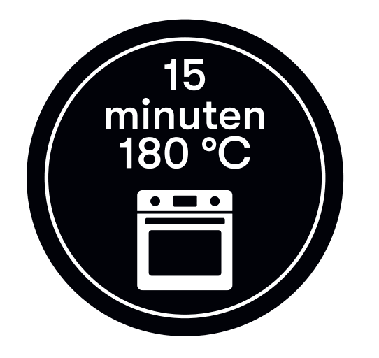 Sticker '15 minuten 180 graden' - Ø30mm - Zwart - Van Erkel Winkelmaterialen