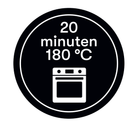 Sticker '20 minuten 180 graden' - Ø30mm - Zwart - Van Erkel Winkelmaterialen