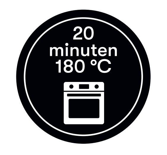 Sticker '20 minuten 180 graden' - Ø30mm - Zwart - Van Erkel Winkelmaterialen