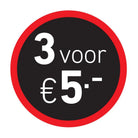 Sticker '3 voor €5' - Ø30mm - Van Erkel Winkelmaterialen
