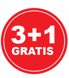 Sticker '3+1 Gratis' - Ø30mm - Rood - Van Erkel Winkelmaterialen