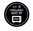 Sticker '5 minuten 600W' - Ø30mm - Zwart - Van Erkel Winkelmaterialen