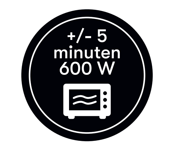 Sticker '5 minuten 600W' - Ø30mm - Zwart - Van Erkel Winkelmaterialen
