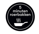 Sticker '5 minuten roerbakken' - Ø30mm - Zwart - Van Erkel Winkelmaterialen