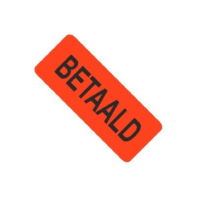 Sticker 'Betaald' - 50x21mm - Rood - Van Erkel Winkelmaterialen