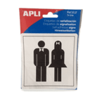 Sticker "Dames en Heren toilet" - 114x114mm - Van Erkel Winkelmaterialen