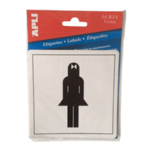 Sticker Dames toilet - 114x114mm - Van Erkel Winkelmaterialen