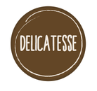 Sticker 'Delicatesse' - Ø30mm - Bruin - Van Erkel Winkelmaterialen