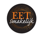 Sticker 'Eet smakelijk' - Ø30mm - Zwart - Van Erkel Winkelmaterialen
