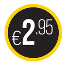 Sticker '€2,95' - Ø30mm - Van Erkel Winkelmaterialen