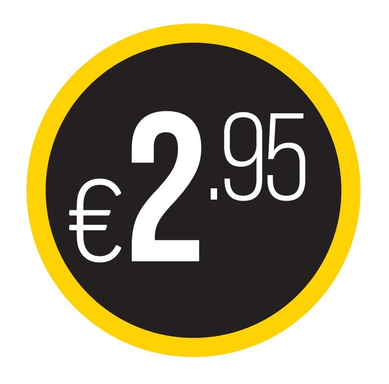 Sticker '€2,95' - Ø30mm - Van Erkel Winkelmaterialen