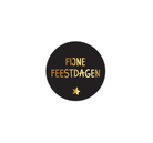 Sticker 'Fijne Feestdagen' klein - Ø30mm - Zwart - Van Erkel Winkelmaterialen