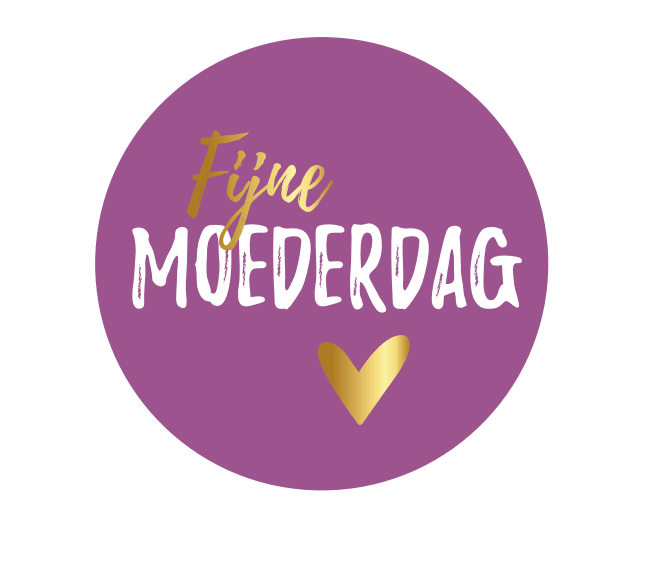 Sticker 'Fijne Moederdag' - Ø30mm - Paars - Van Erkel Winkelmaterialen