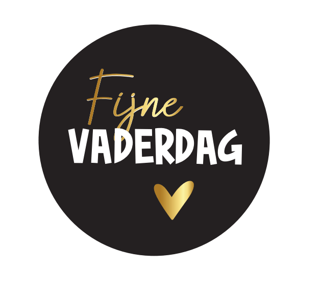 Sticker 'Fijne Vaderdag' - Ø30mm - Zwart - Van Erkel Winkelmaterialen