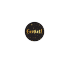 Sticker 'Geniet!' - Ø30mm - Zwart - Van Erkel Winkelmaterialen