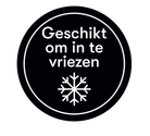 Sticker 'Geschikt om in te vriezen' - Ø30mm - Zwart - Van Erkel Winkelmaterialen
