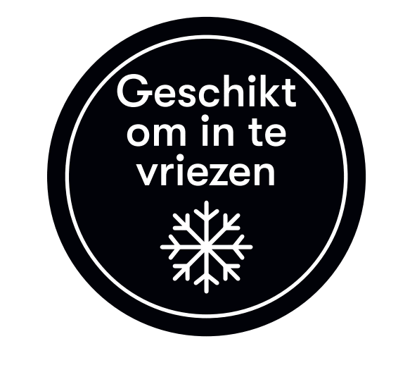 Sticker 'Geschikt om in te vriezen' - Ø30mm - Zwart - Van Erkel Winkelmaterialen