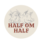 Sticker 'Half om half' - Ø30mm - Van Erkel Winkelmaterialen