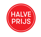 Sticker 'halve prijs' - Ø30mm - Rood - Van Erkel Winkelmaterialen