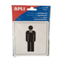 Sticker "Heren toilet" - 114x114mm - Van Erkel Winkelmaterialen