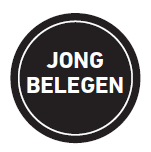 Sticker 'Jong belegen' - Ø30mm - Van Erkel Winkelmaterialen