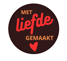 Sticker 'Met liefde gemaakt' - Ø30mm - Bordeaux - Van Erkel Winkelmaterialen